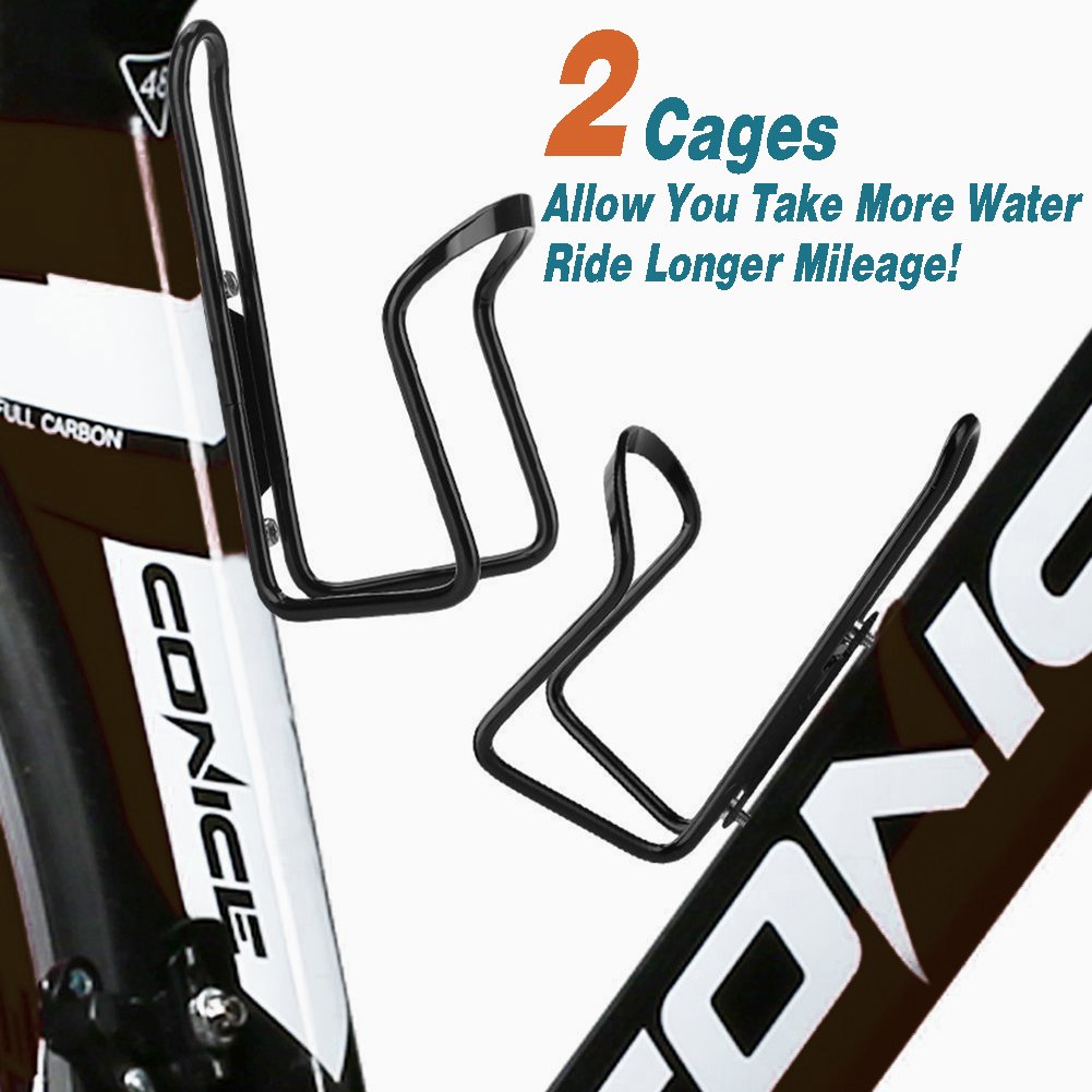 Water Bottle Cage - LYPUN Bicycle Water Bottle Holder For Road Mountain Bike With Lightweight Aluminum (2 Pack)