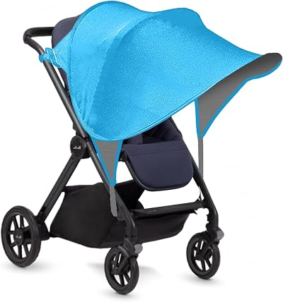 Esteopt Pram Sun Shade Cover UPF50+ Universal Baby Stroller Sunshade Blue