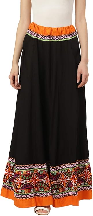 grey colour long skirt