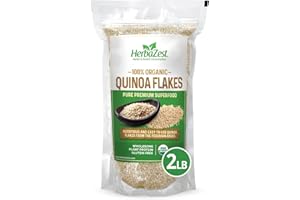 HerbaZest Quinoa Flakes (2 LB) - USDA Certified Organic - Vegan, Non-GMO & Gluten Free - Pure Quality Superfood for Breakfast, Snacks, Desserts & More
