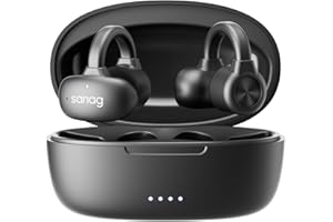 Sanag Open Ear Bone Conduction Headphones Wireless Bluetooth 6.0 IPX5 Waterproof Gym Earphones for iPhone & Android Sports Running Workout USB-C Earbuds Noise Cancelling
