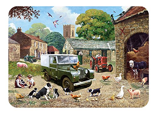 Down On The Farm Medium Glass Worktop Protector 40X30Cm