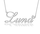AOLO Luna Heart Name Necklace Silver Stainless