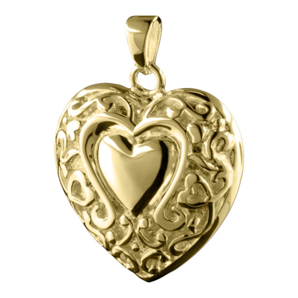 Perfect Memorials Loves Embrace Heart 14k Gold Vermeil
