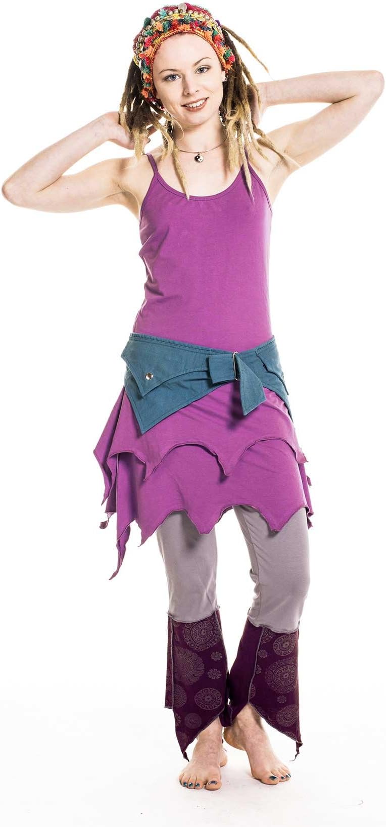 Organic Pixie Dress, Tatty Hem Fairy Dress, PSY Trance Tribal Boho Goa Clothing, XXL XL Plus Size PSY Trance
