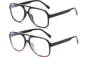 JOVAKIT Aviator Non-prescription Glasses for Women Men Pilot Frame Clear Lens Eyeglasses Fashion Square Frame Glasses