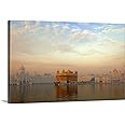 CANVAS ON DEMAND Dawn At the Golden Temple, Amritsar Canvas Wall Art Print, Home Decor, Artwork, 48" x32in