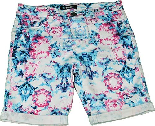 Tractor Girls Size 8 Adjustable Waist Stretch Bermuda Shorts Kaleidoscope