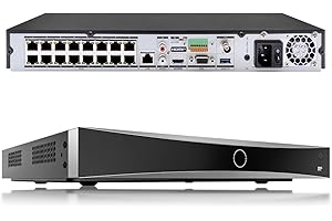 RICHSECU DS-7616NXI-I2/16P/S HIK 4K 16 Channel NVR 16 PoE AcuSense Network Video Recorder, Human/Vehicle Detection, Facial Recognition, H.265+, Compatible with Hik Camera(Internation English Version No HDD)