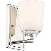 DESIGNERS FOUNTAIN Stella Wall Lantern Sconce, 8 Inch Light Fixture for Bedroom, Bathroom or Hallway, Polished Nickel, D291M-
