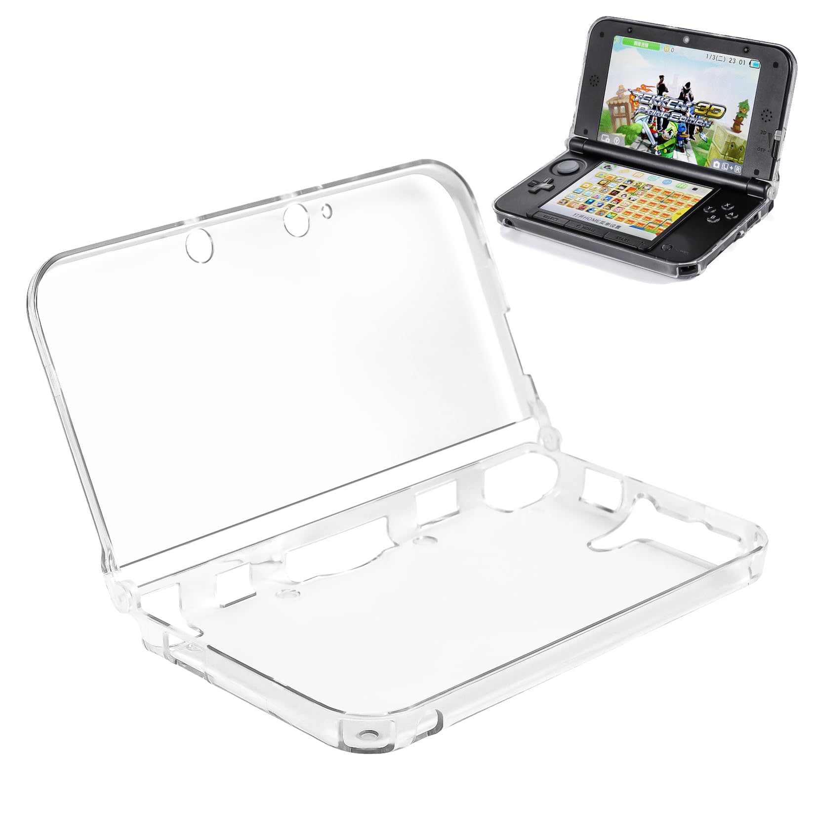 FiiMan Ultra Clear Crystal Transparent Hard Shell Protective Case Cover for Nintendo 3DS XL LL, Skin Accessory Compatible with Handheld Gaming Console