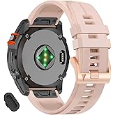 26mm Quickfit Watch Bands Compatible With Garmin Tactix 8 7/Fenix 8 Pro AMOLED 51mm/Fenix 7X pro/7X/6X Pro/6X/5X Plus/5X/3 HR/3,Silicone Sport Strap for Quatix 8/epix Pro 51mm/Enduro 3 2