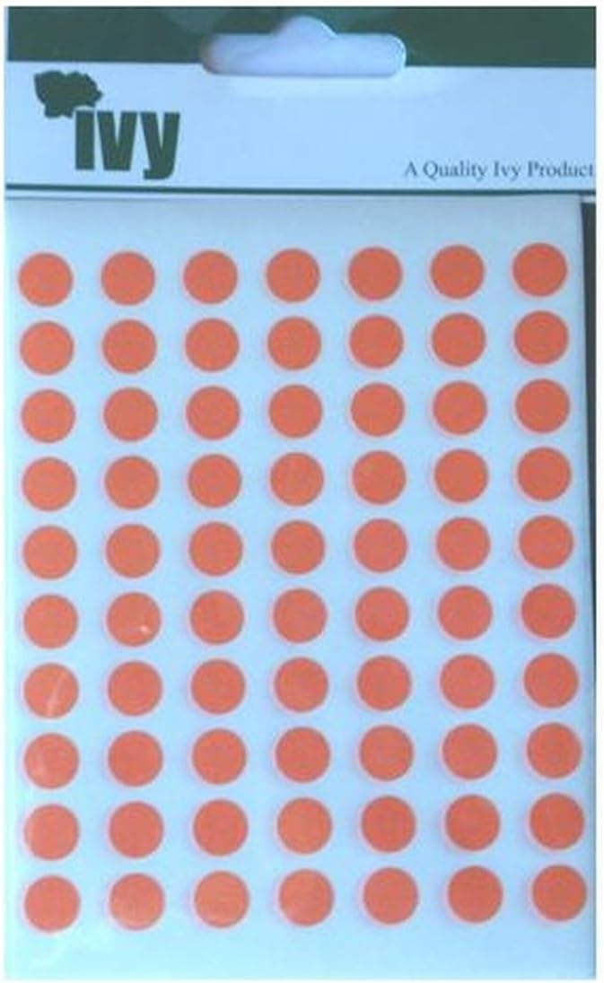 8mm Orange Round Dot Sticky Labels Circle Stickers Self Adhesive Spot Labels (490 Stickers) Ivy 232710 - Image 4