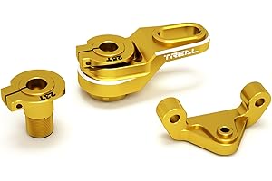 TREAL Losi Promoto MX 25T/23T Servo Horn Spring Design Assembly and Steering Holder, Aluminum 7075 Upgrades-B(Gold)