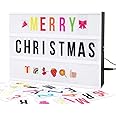 A4 Cinema Light Box with 270 Letters & Symbols - Customizable LED Message Board for Home Decor, Parties, Photos, and Gifts - Battery or Adapter Powered (Adapter Included, Batteries Not Included)