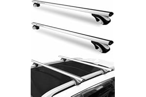 Komsepor Car Roof Rack Cross Bars 55” Thick Aluminum Crossbars Universal Roof Rack Adjustable Roof Cross Bars with 200 lbs Load Capacity Fits Most Vehicles with Existing Raised Side Rails with Gap