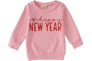 AG AGUU Happy New Year Sweatshirt for Toddler Baby Girl Boy Cute Holiday Shirts Crew Neck Tops Long Sleeve Winter Clothes