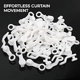 H&S White Plastic Curtain Glider Hooks 50pcs Curtain Track Fittings & Clips view 5