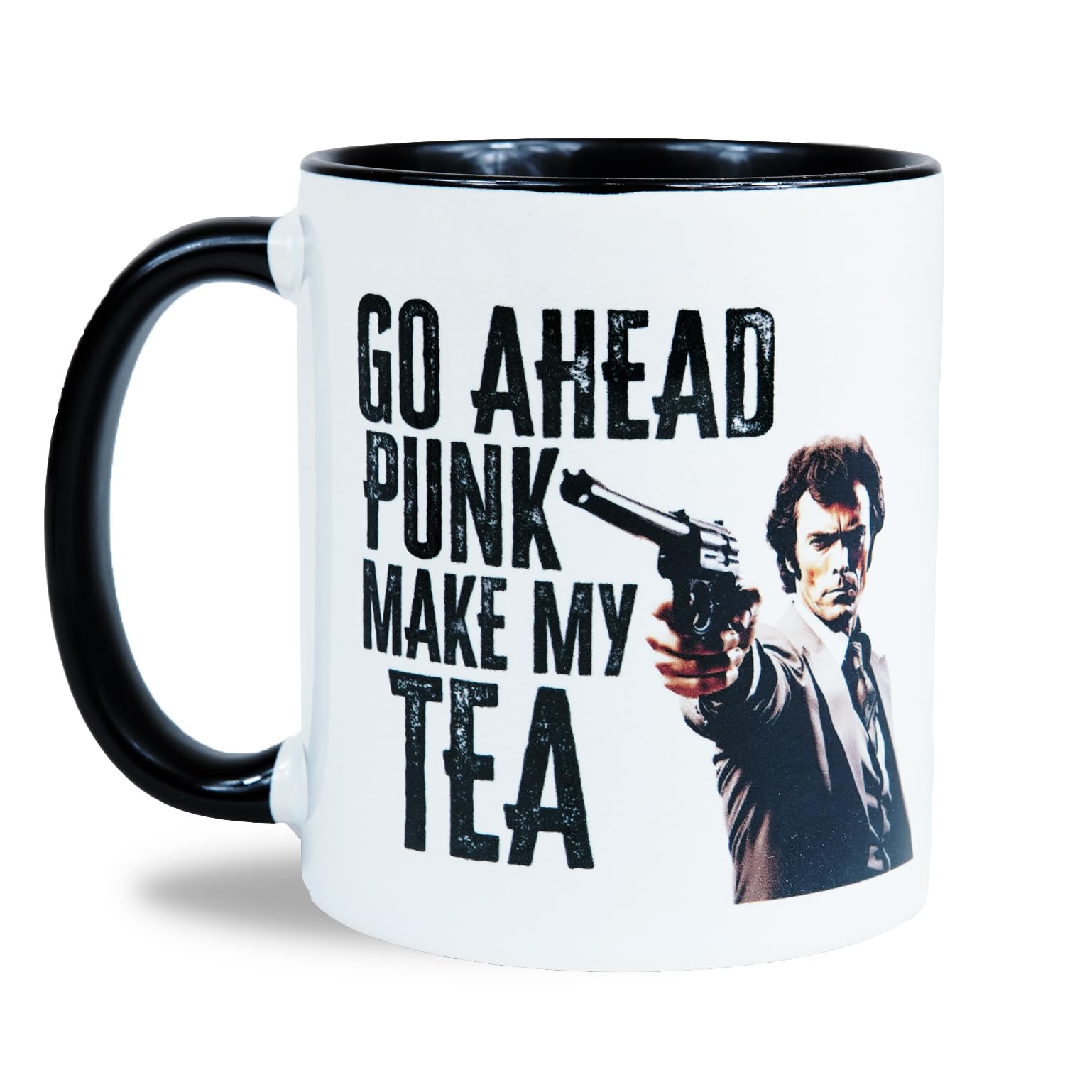 Reactive Brands MUGEMS Go Ahead Make My Tea! Mug - Funny Dirty Harry Clint Eastwood Coffee Or Tea Mug