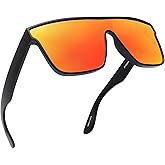 GLINDAR Oversized Square Polarized Sunglasses for Men Women, One Piece Shield Shades UV400 Protection