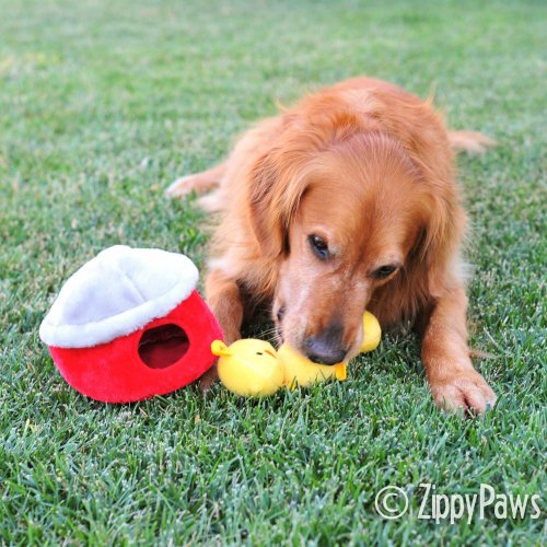 ZippyPaws Burrow Chipmunks 'n Log - Interactive Hide & Seek Dog Toy With Squeakers