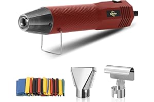 CUBEWAY Mini Heat Gun 350W, 2-Temp Settings 392°F & 662°F,Fast Heat Hot Air Gun Tool with 2 Reflector Nozzle and and 6.56Ft Long Cable for Crafting, Vinyl Wrap and Shrink Tubing