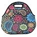 Neoprene Lunch Tote Bags, YOUKEE Thick Insulated Lunch Bag Reusable Outdoor Travel Picnic Lunch Handbags with Zipper for Kids Adults Girls Women Nurse, Colorful Paisley
