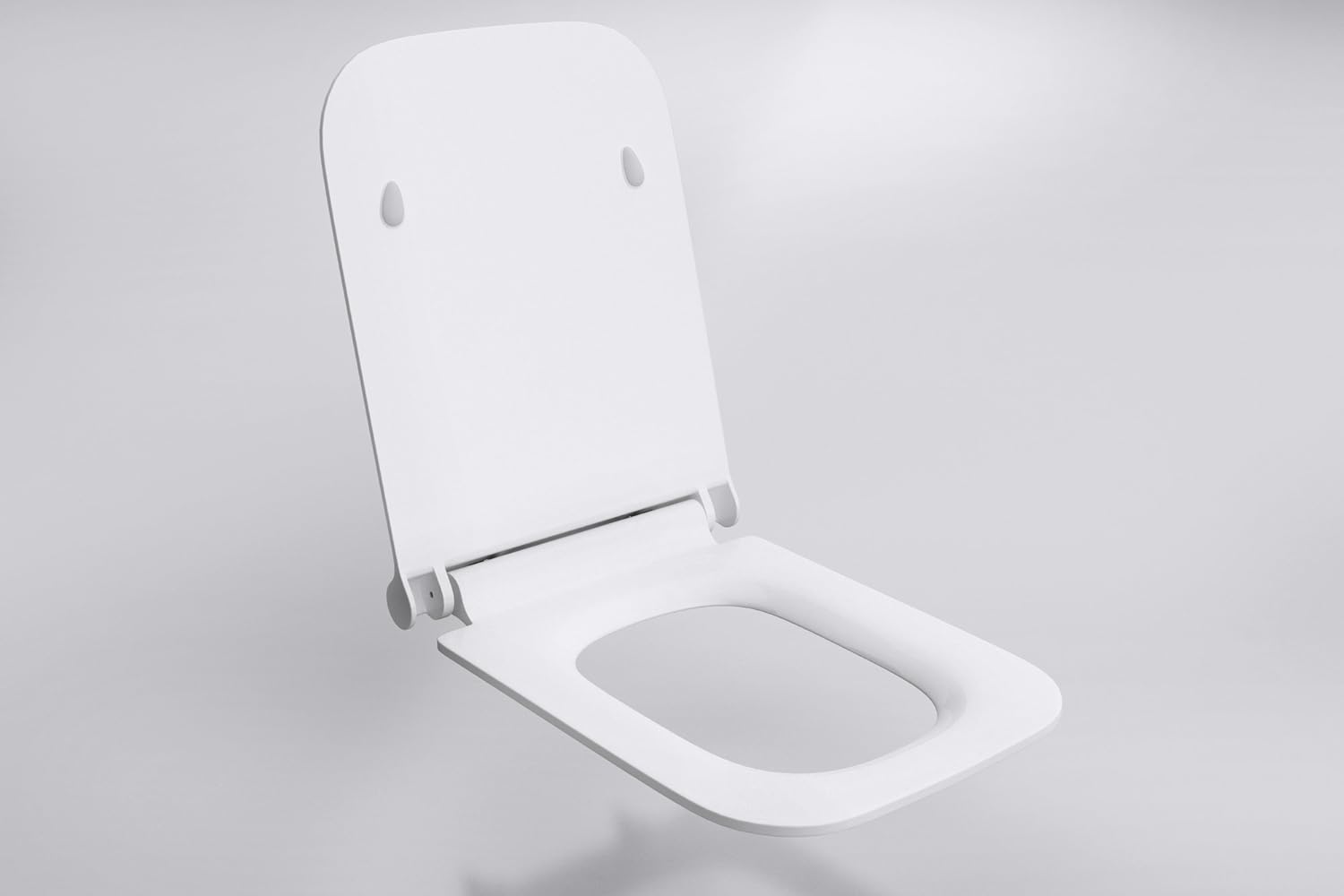 Durovin Square Soft Close Toilet Seat with Adjustable Hinges, Top & Bottom Fixings, and Quick Release - 352 × 444 × 20 mm (W × D × H) - Image 4