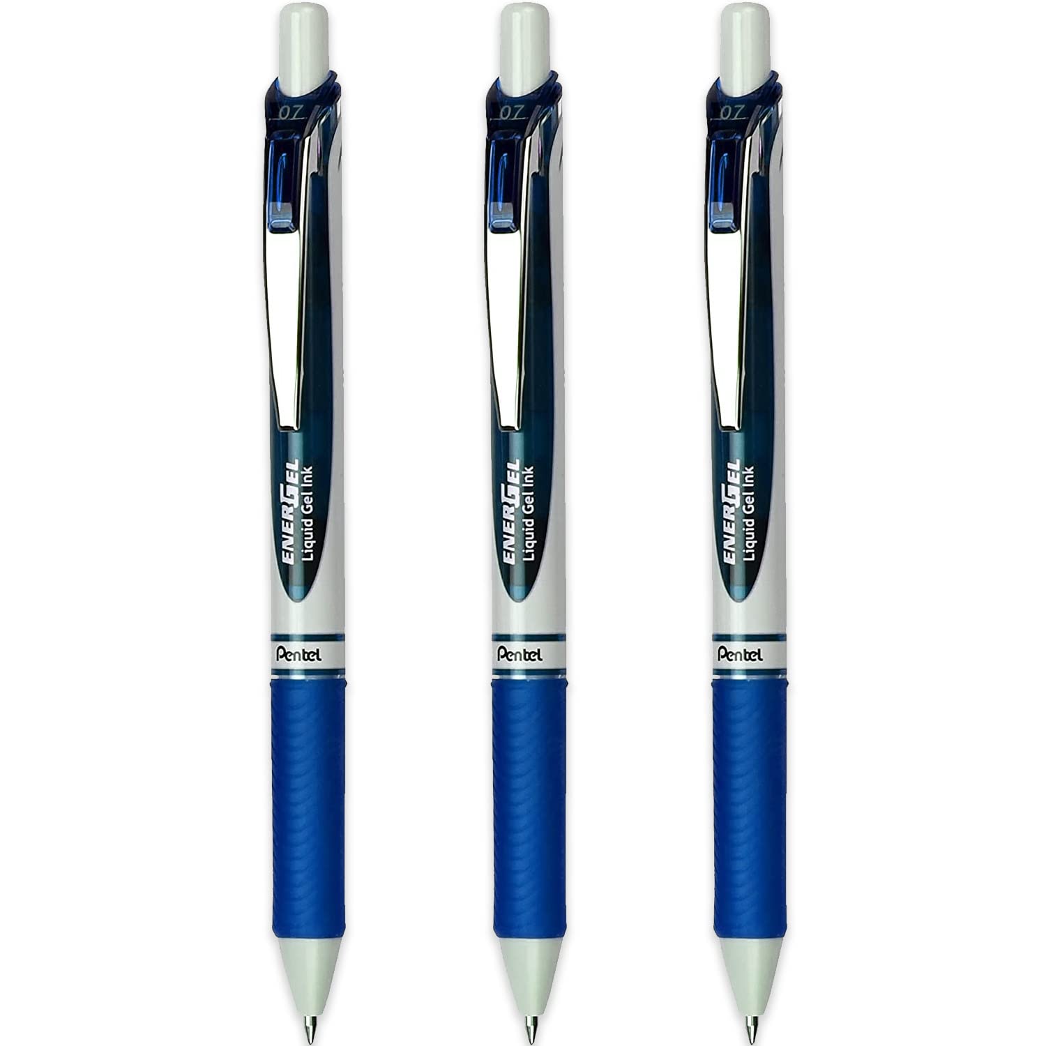 Pentel EnerGel XM BL77E-CX - Retractable Liquid Gel Ink Pen - 0.7mm - 79% Recycled - Blue Ink - Pack of 3