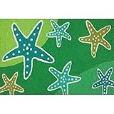 Cool Starfish Stream Shades of Green Washable 21 X 33 Area Accent Jellybean Rug