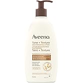 Aveeno Tone and Texture Daily Renewing Lotion, Fragrance-Free, Dry Skin & Keratosis Pilaris, Oat Extract, Vitamin B3, 532-mL