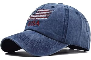 COT-OATH Washed American Flag Baseball Cap Retro Adjustable Sun Dad Gift Hats for Men Women Fashion Trucker Cap Unisex
