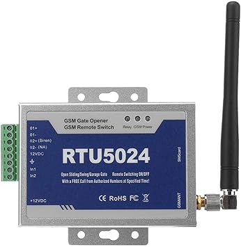 gsm Abridor de Puerta a Distancia Soporta Llamadas Gratis SMS Comandos, Interruptor Remoto SM, abrepuertas con Control gsm Dial (RTU5024): Amazon.es: Bricolaje y herramientas