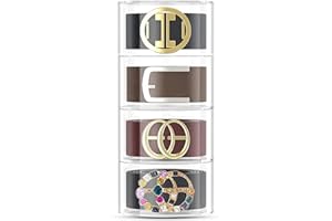 JOLYBAY Acrylic Belt Organizer for Closet - 4 Compartments Transparent Storage Holder | Display Case for Makeup, Jewelry, Watches, Bow Tie, & Bracelets | Multipurpose Clear Containers & Versatile Design