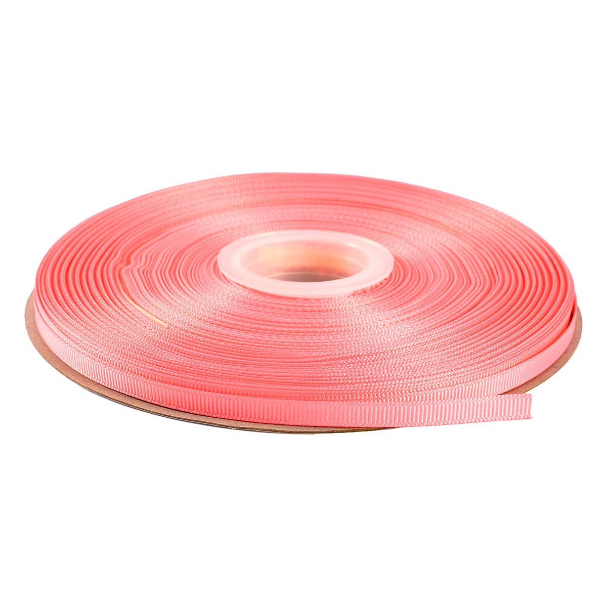 ITIsparkle 6mm Grosgrain Ribbon 45 Meters-Roll Set for Gift Wrapping Scrap Books Party Favor Hair Braids Baby Shower Decoration Cake Decoration Floral Arrangement Craft Supplies, Pink Ribbon