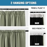 BellaHills 100% Blackout Curtains 90x90 Pencil Pleat Pair Thermal Insulated Sage view 3