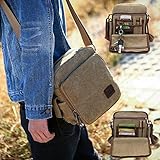 Urmiss Canvas Small Messenger Bag Casual Shoulder Bag Travel Organizer Bag Multi-Pocket Purse Handbag Crossbody Bags