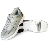 KR Strikeforce Flyer Mesh Lite Mens Athletic Bowling Shoe with a #8 Slide Pad on Both Shoes for Right or Left Handed Bowlers - Grey/Tan, 11.5