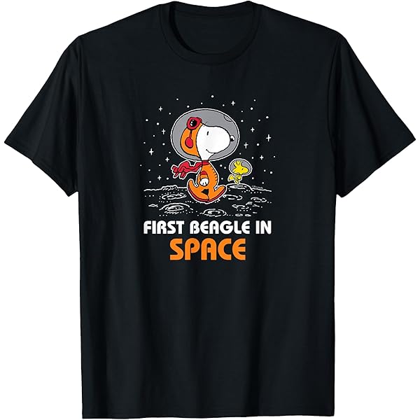 Amazon.com: Peanuts Snoopy First Beagle on The Moon T-Shirt