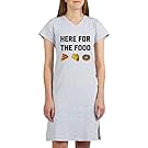 CafePress Here For The Food - Women's Nightshirt, Soft Long Pajama Shirt, Cotton PJs/Pyjamas