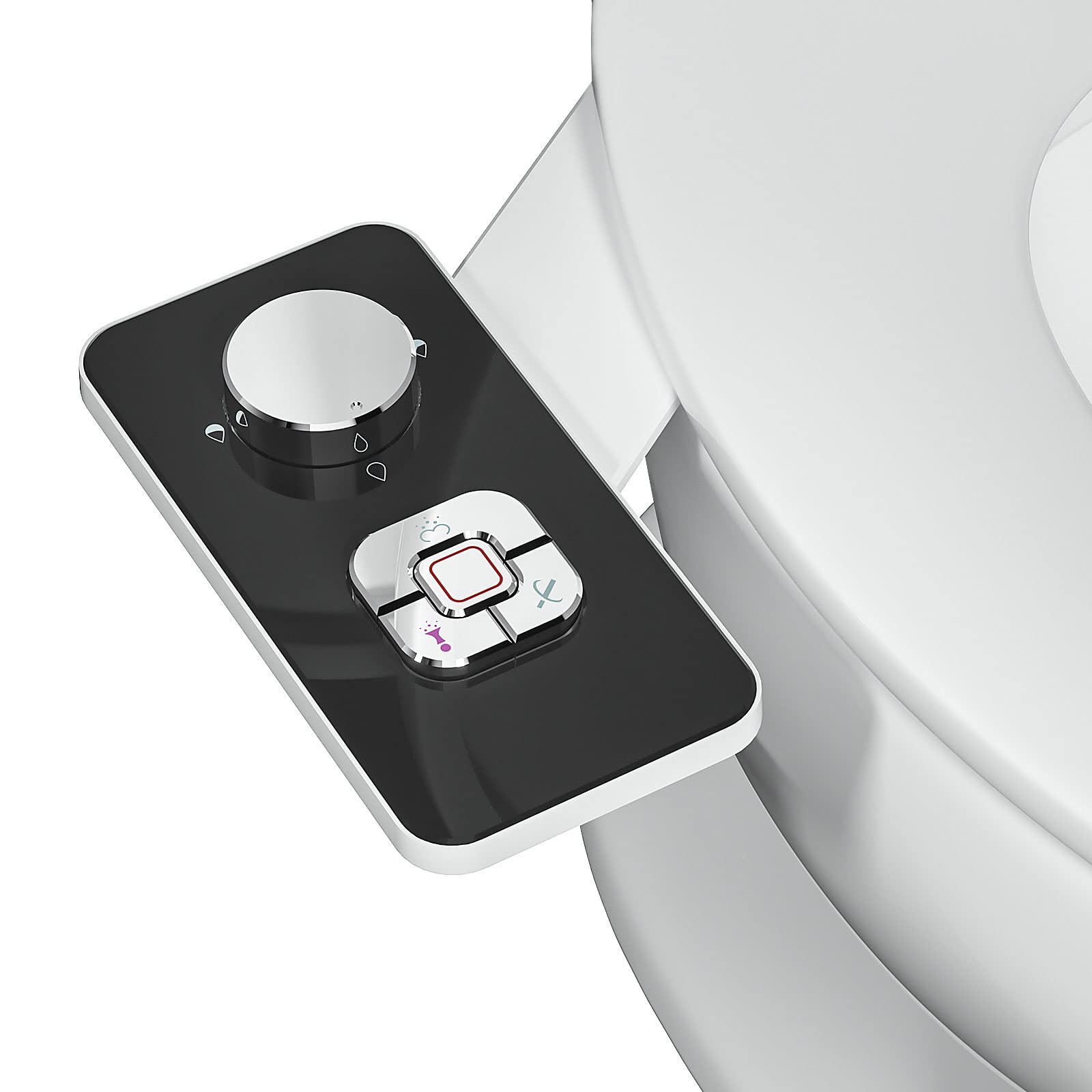 WRISIN Bidet Non-Electric Cold Water Bidet Attachment with Pressure Controls,Toilet Bidet Self-Cleaning Dual Nozzles for Frontal & Rear Wash (Black)