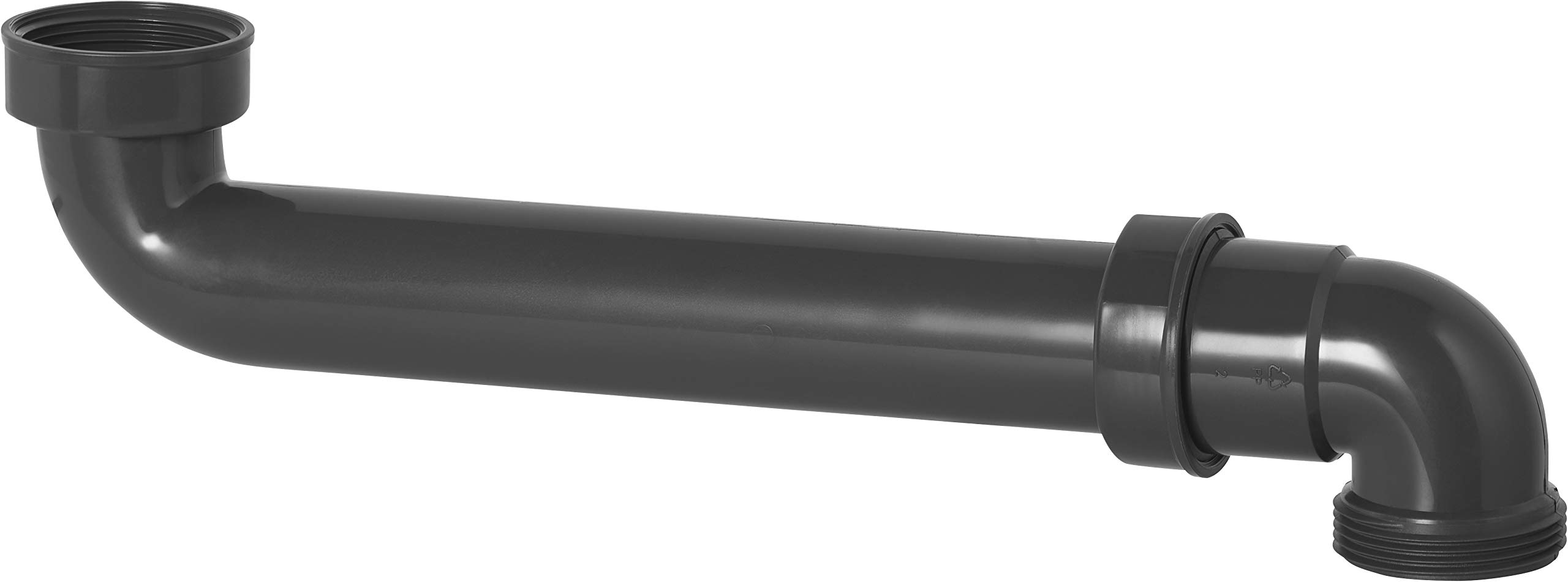 Cornat Recycled Space-Saving Drain Bend, 1 1/2 Inch, 300 mm Length, Intermediate Piece for Sink Odour Trap, Made from Recycled Plastics, Made in Germany Quality, T355404R