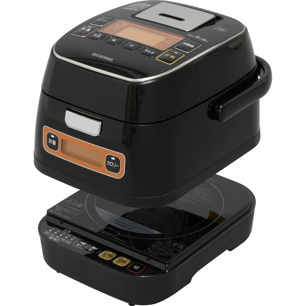 IRIS OHYAMA IH Jar Rice Cooker (3Go) (Measurement Cooking & Calorie Calculation Function) RC-IA31-B (BLACK)【Japan Domestic genuine products】