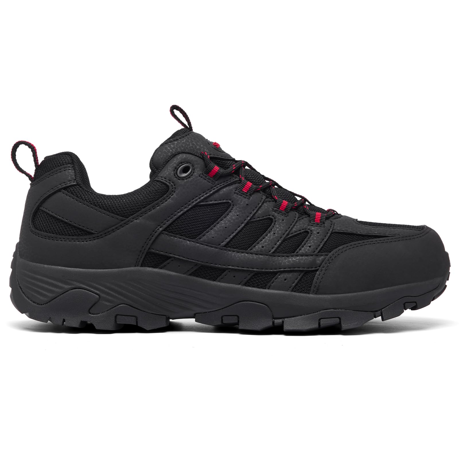 Herren Wanderschuhe Wasserdicht Leicht Trekkingschuhe Schwarz/Rot 43 6