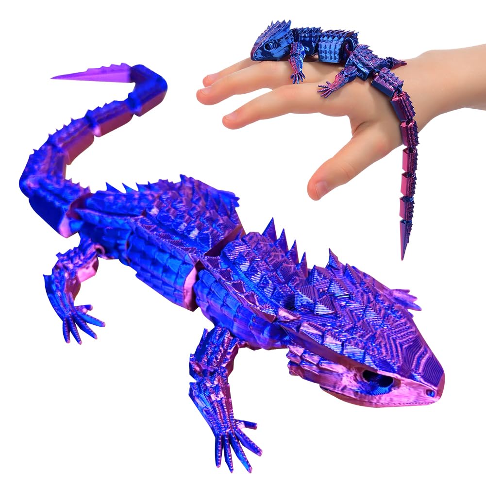 3D Printed Lizard, Large Reptile Colour Changing Fidget Toys, Colour-Changing Fidget Toy Set Stress Relief Lizard – Calming Gift Idea for Imagination, Play & Entertainment, Home Decor(30cm)