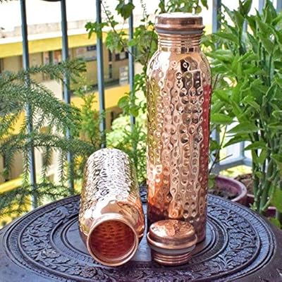 1000ml 33 81oz Set Of 2 Prisha India Craft Hammered Copper