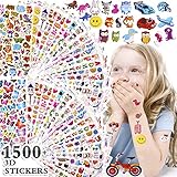 KeNeer Kids Stickers 25 Different Sheets 3D Puffy Stickers - Suitable for Kids Party Merry Christmas Birthday Gift - Including Animals Cars Food Flowers Music Pets and More Cute Pattern