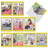Wild for Whyatt - Funny Cartoon All Occasion Greeting Cards with Envelopes (4 x 5.12 Inch) - Assorted Blank Note Cards for Family, Work - Hilarious Stationery Notecard Set, Comic Assortment M6463OCBsl
