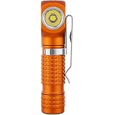 Manker E02 III Everyday-Carry Flashlight, USB-C Rechargeable Flashlight, Pocket EDC Flashlight with Magnetic Tail, Reversible Clip (560 Lumens 6500K Cool White, Orange)