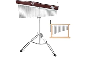 HAUKUIDT 36-Bar Chimes Instruments,Single Row Wind Chime Musical Percussion Instrument with 20 Note Table Wind Chime，Mounting Stand,Mallet,Adjustable Hand Bell Percussion for Band Performance